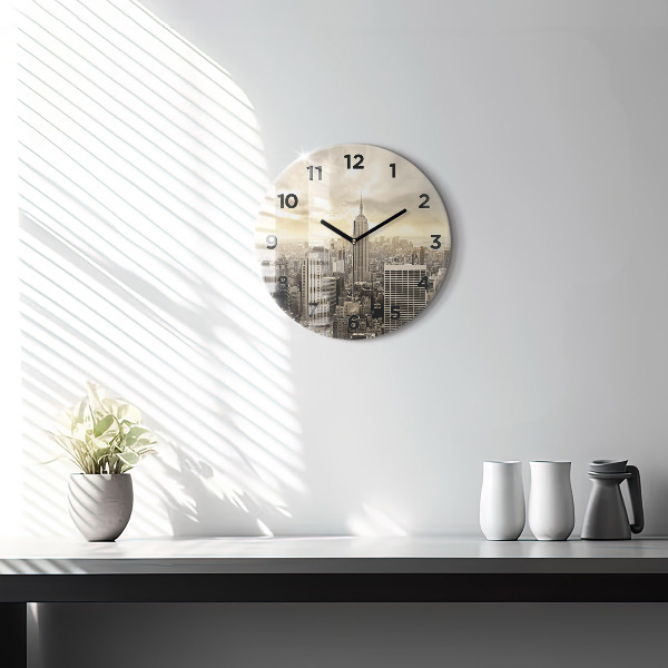 Round glass clock Skyscraper in New York