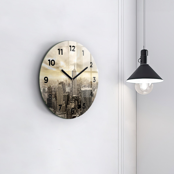 Round glass clock Skyscraper in New York