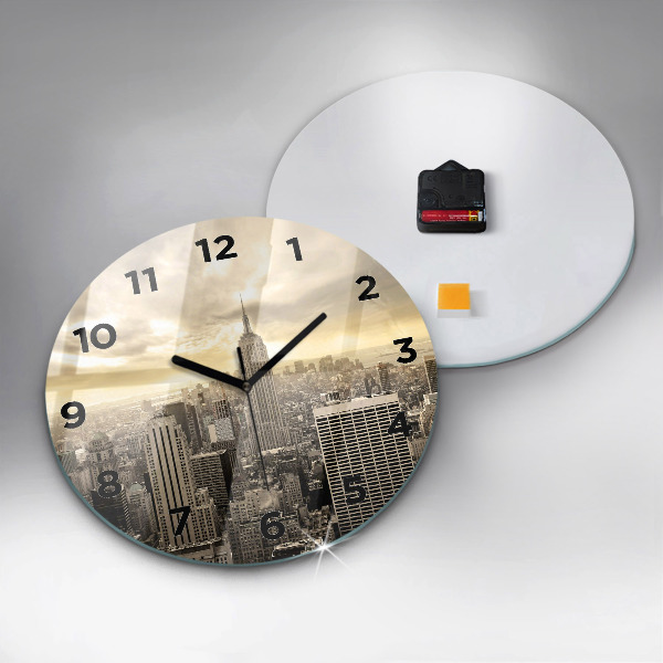 Round glass clock Skyscraper in New York