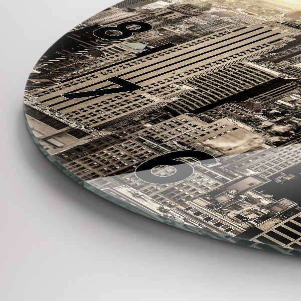 Round glass clock Skyscraper in New York