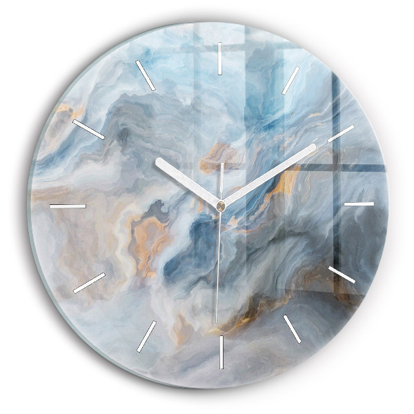 Round glass clock Marble pattern