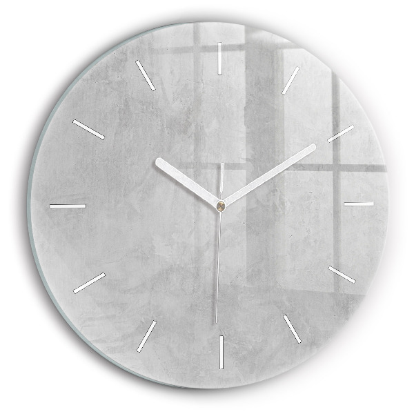 Round glass clock Stone wall