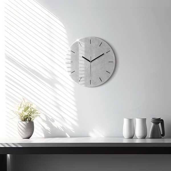 Round glass clock Stone wall