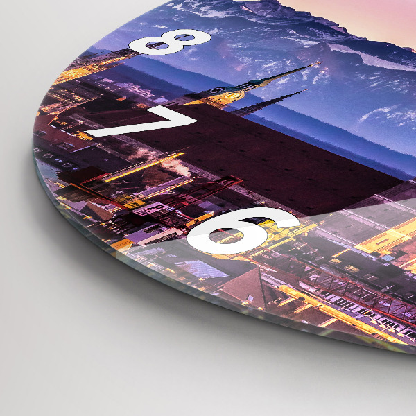 Round glass clock German Alps Munich
