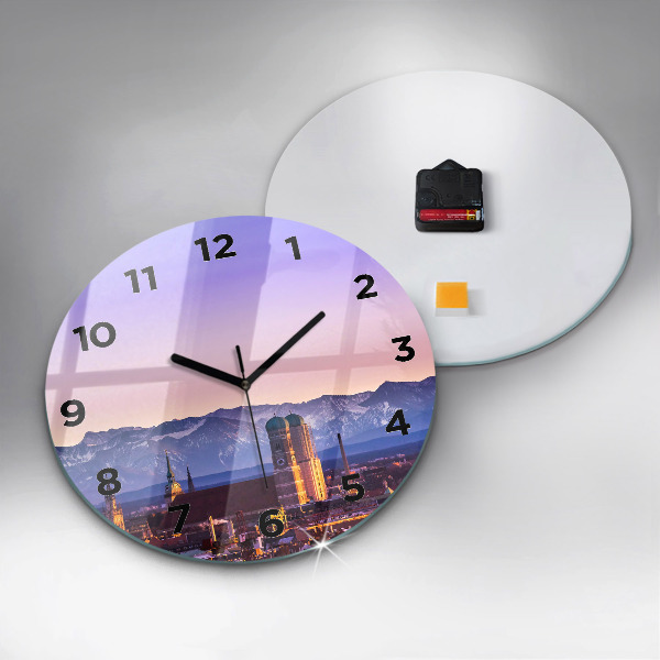 Round glass clock German Alps Munich
