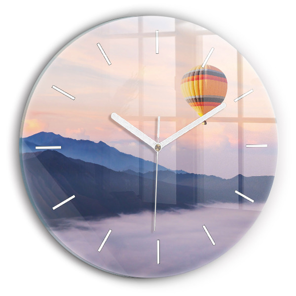 Round glass clock Beautiful Landscape