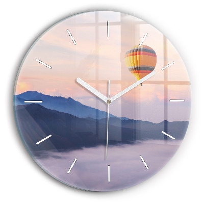 Round glass clock Beautiful Landscape