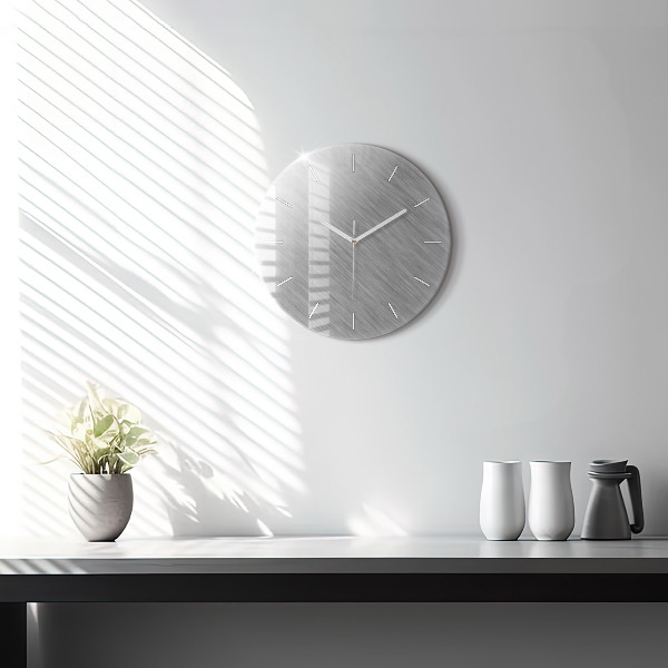 Round glass clock Metal wall