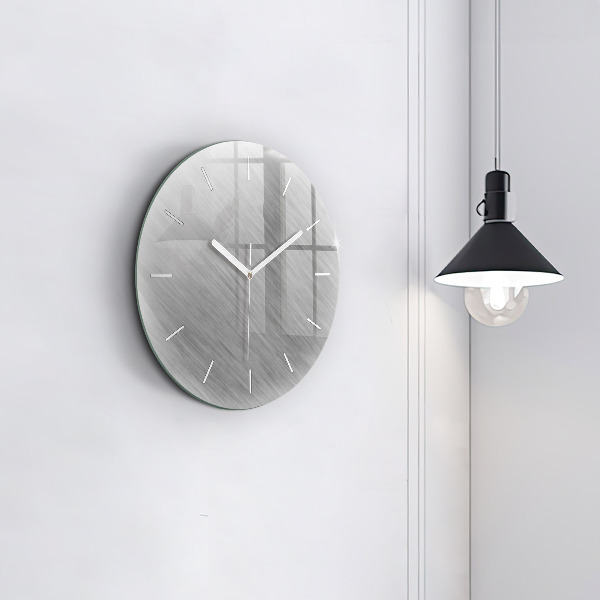 Round glass clock Metal wall