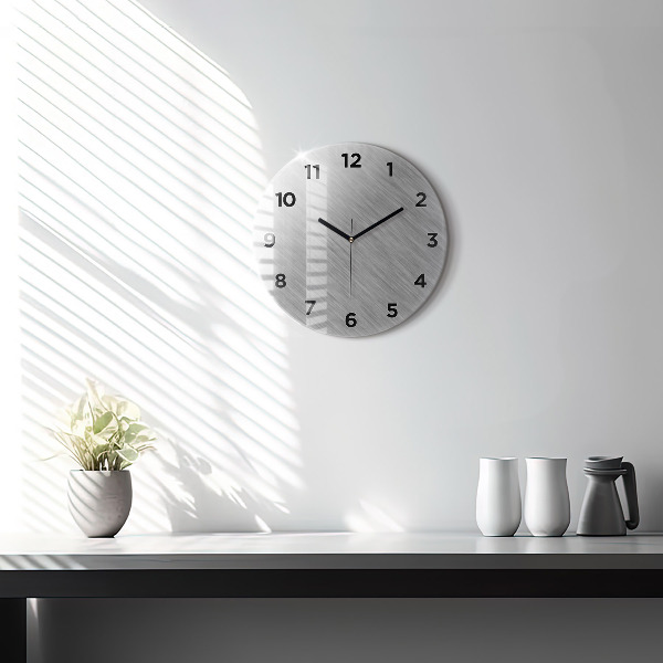 Round glass clock Metal wall
