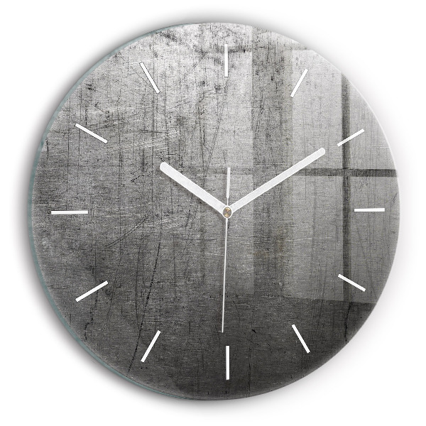 Round glass clock Metal wall
