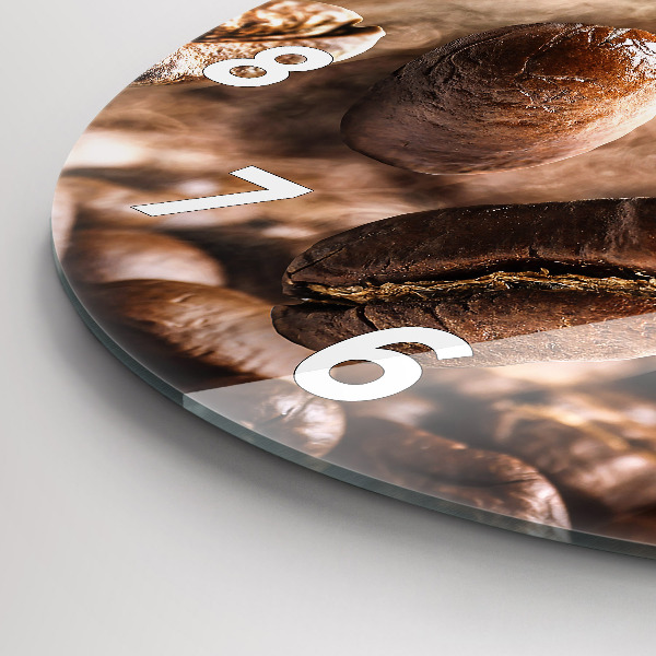 Round glass clock Coffee beans
