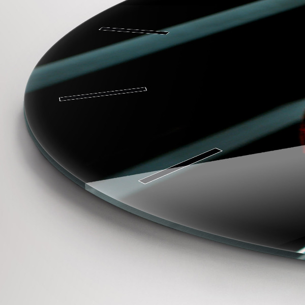 Round glass clock A bottle of wine