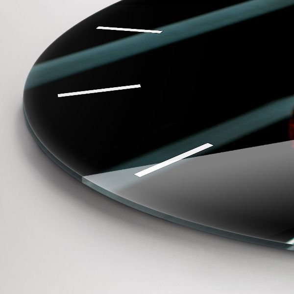 Round glass clock A bottle of wine