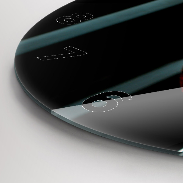 Round glass clock A bottle of wine