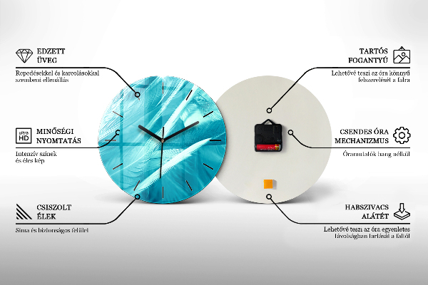 Round glass clock Lemon slices