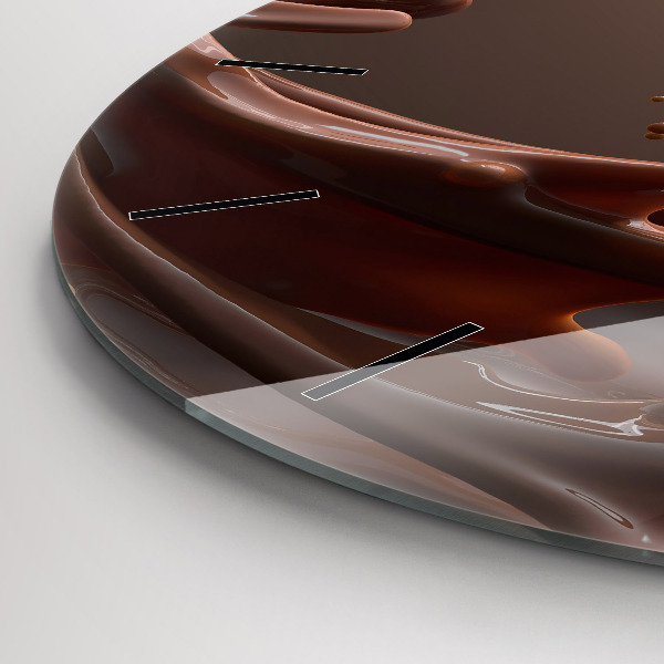 Round glass clock Cocoa waves