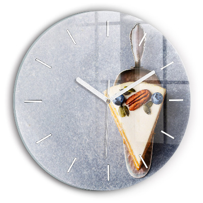 Round glass clock A piece of cake