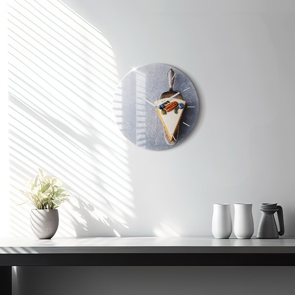Round glass clock A piece of cake