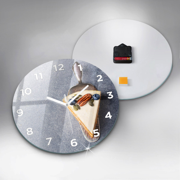 Round glass clock A piece of cake