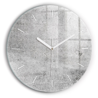 Round glass clock Raw wall