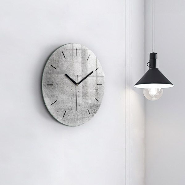 Round glass clock Raw wall