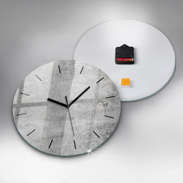 Round glass clock Raw wall