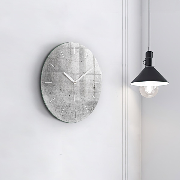 Round glass clock Raw wall