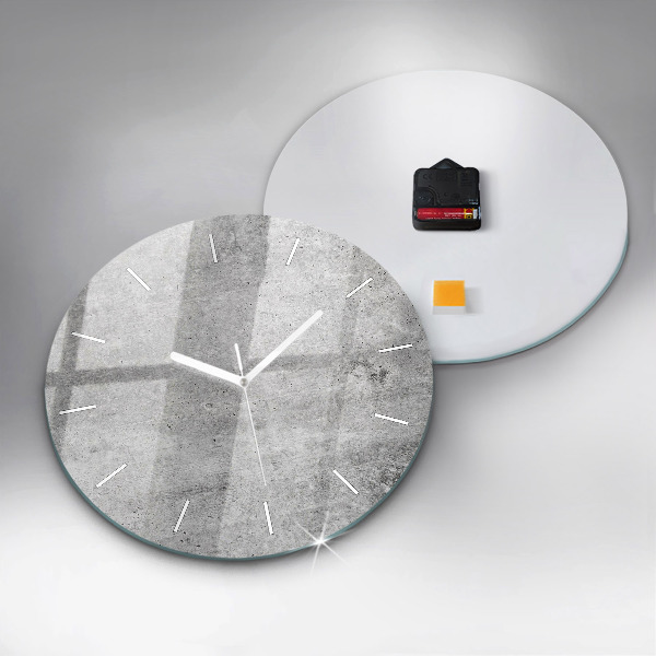 Round glass clock Raw wall