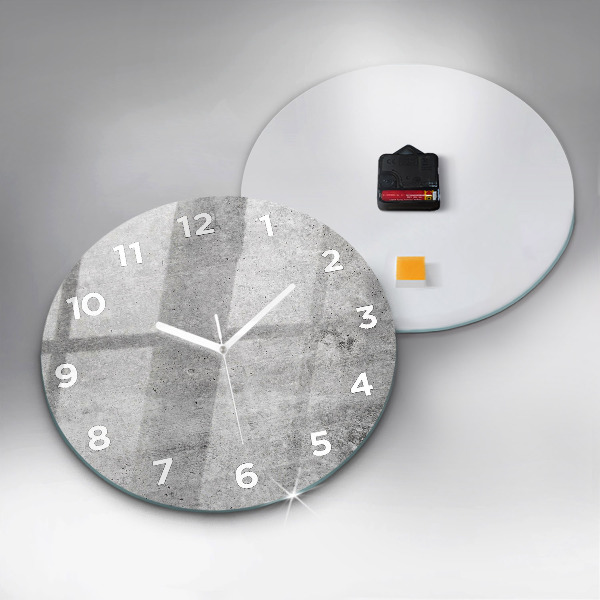 Round glass clock Raw wall