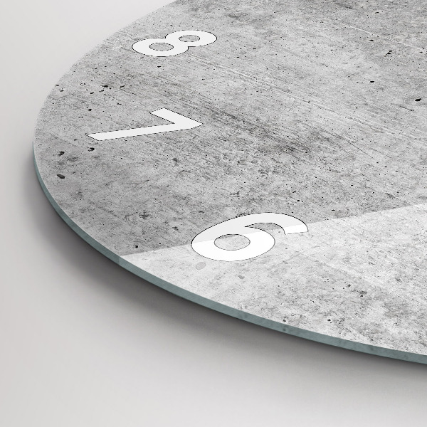 Round glass clock Raw wall