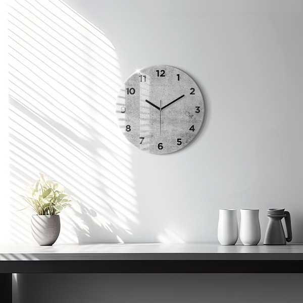 Round glass clock Raw wall