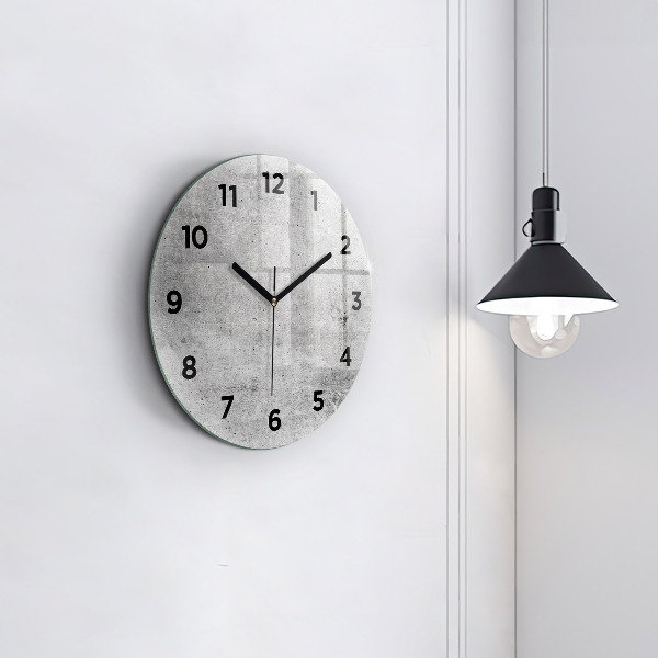 Round glass clock Raw wall