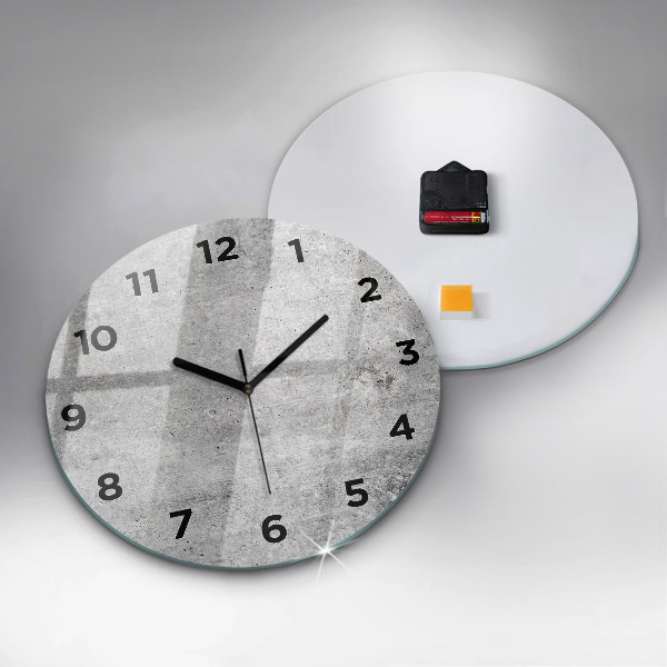 Round glass clock Raw wall