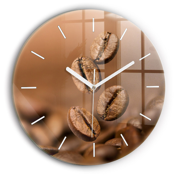 Round glass clock Abstract colors