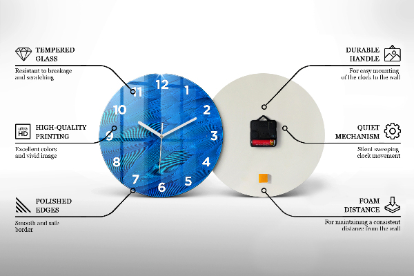 Round glass clock Waffle and ice cream