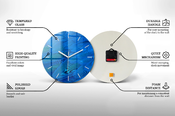 Round glass clock Beer with foam