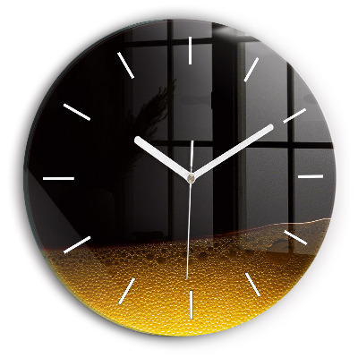 Round glass clock Orange juice