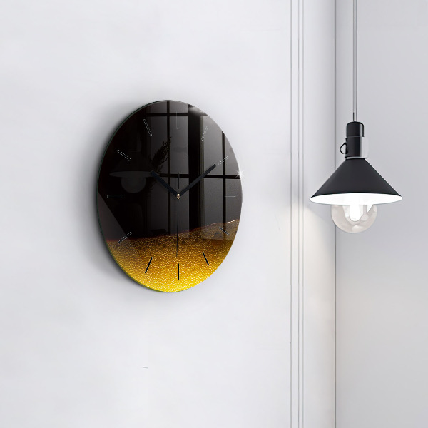 Round glass clock Orange juice