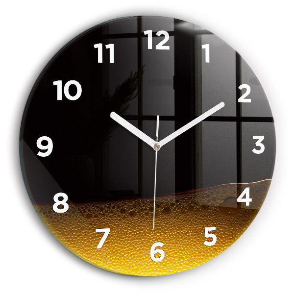 Round glass clock Orange juice