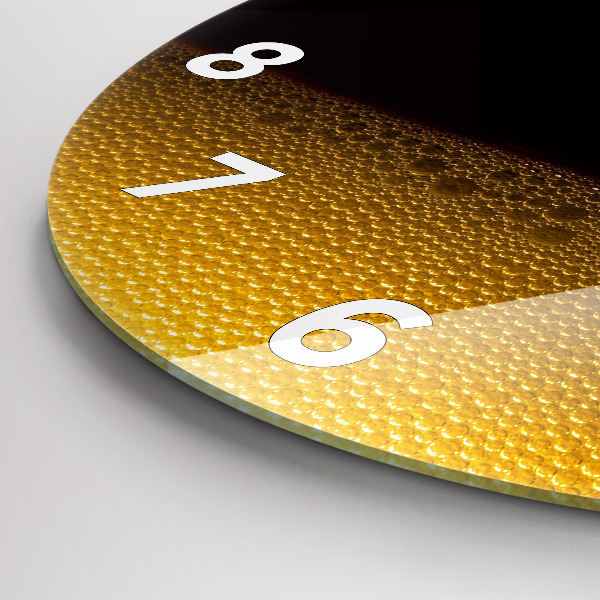 Round glass clock Orange juice