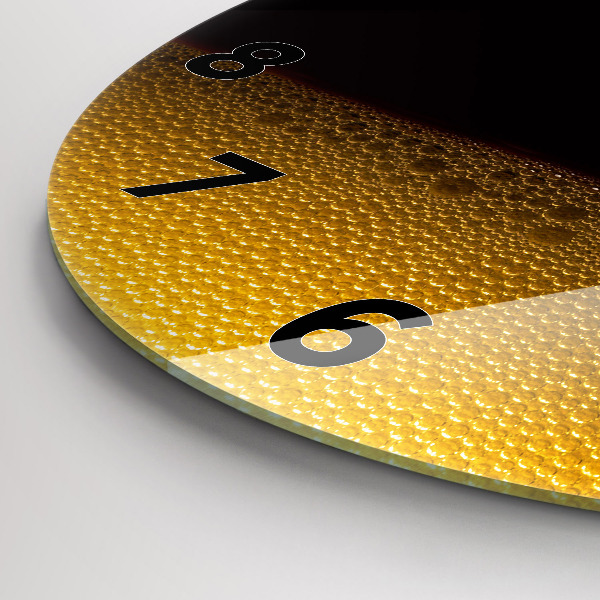 Round glass clock Orange juice