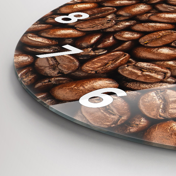 Round glass clock Coffee beans