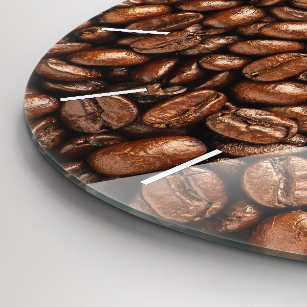 Round glass clock Coffee beans