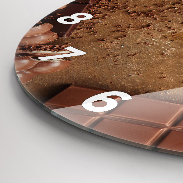 Round glass clock Chocolate bars