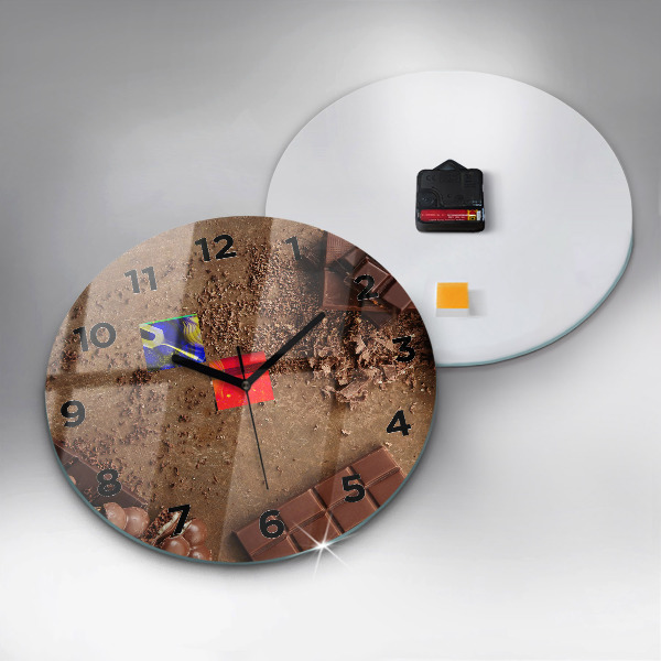 Round glass clock Chocolate bars