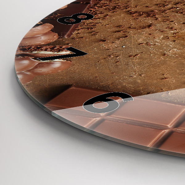 Round glass clock Chocolate bars