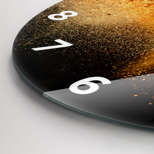 Round glass clock Spices scattered