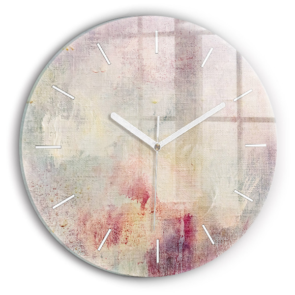 Round glass clock Painted abstraction