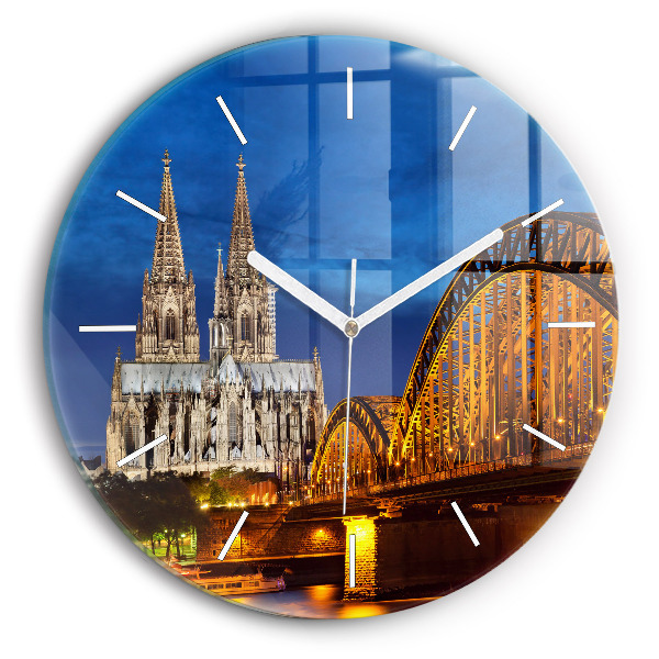 Round glass clock Bridge in Germany